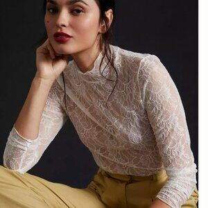 By Anthropologie Lace Layering Turtleneck